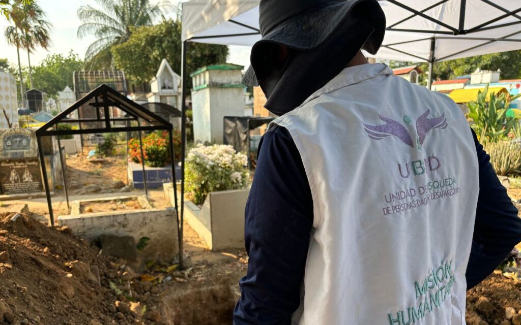 Intervención del equipo en el Huila de la UBPD al cementerio central de Neiva