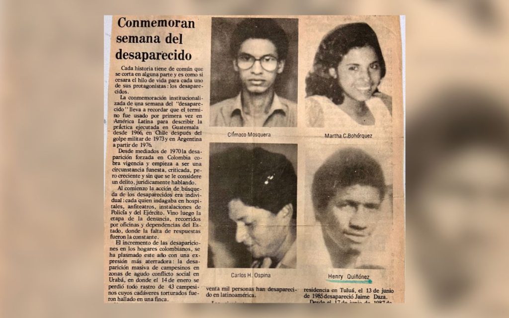 En 2021, la Unidad de Búsqueda logró tener la muestra genética de la señora Eumires, madre de Mercy y Henry (persona desaparecida), como un legado importante para encontrar e identificar a su hijo.